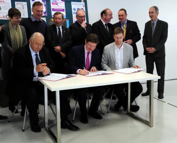 Signing the Greater Brighton City Deal at Wired Sussex's FuseBox in New England House
